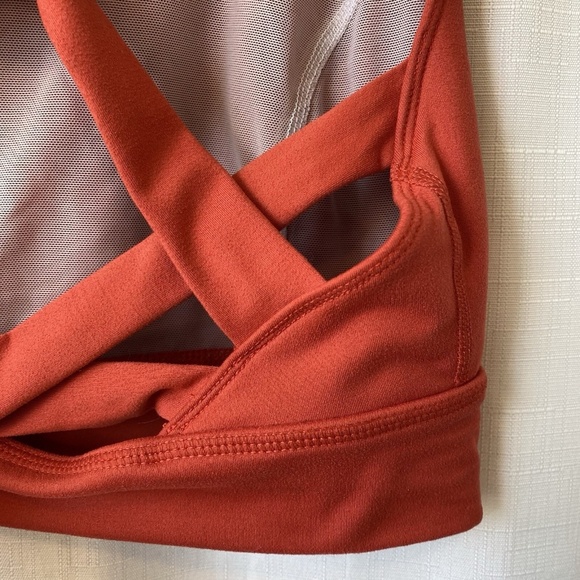 Free People FP Movement Synergy Sports Bra Sz S Orange Strappy Terracotta Yoga - Picture 7 of 10